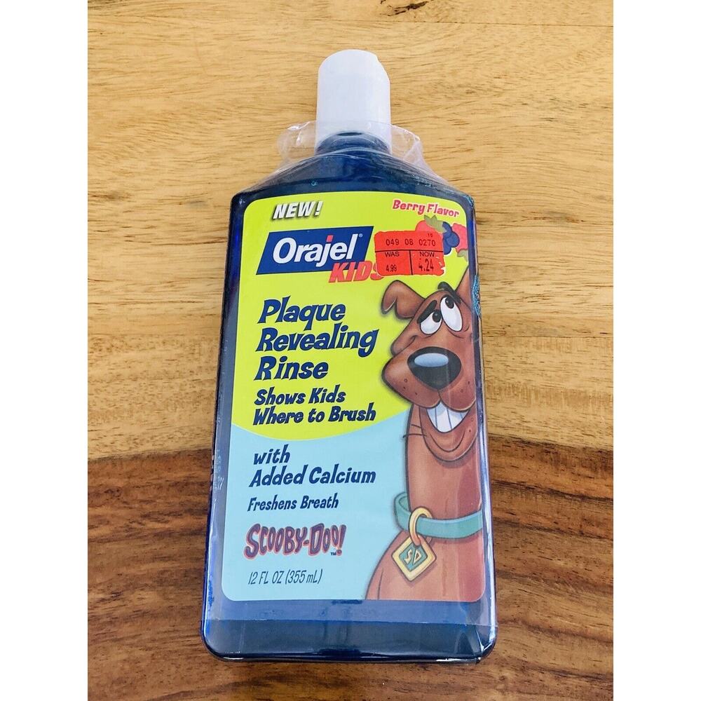 Kid's Orajel Scooby Doo Warner Bros Plaque Revealing Rinse Berry Flavor Breath